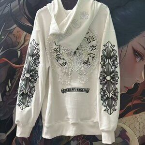Brand New Chrome Hearts pearl Hoodie White